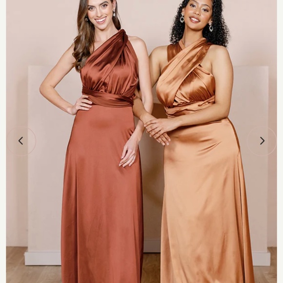 Revelry Devan Satin Bridesmaid Dress Deep Olive Green 16P - Picture 6 of 6